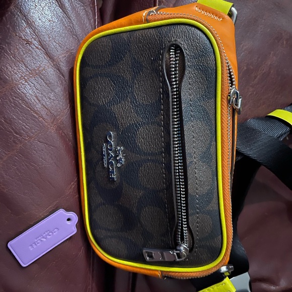 Coach Brown and Orange Belt Bag with Sporty Design - Picture 1 of 2